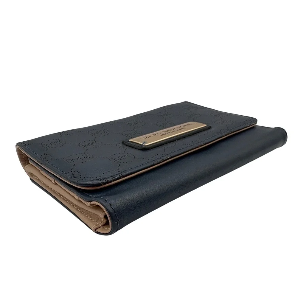 Marc‎ New York Wallet Womens OS Navy Blue Good Perforated Logo Top Handle